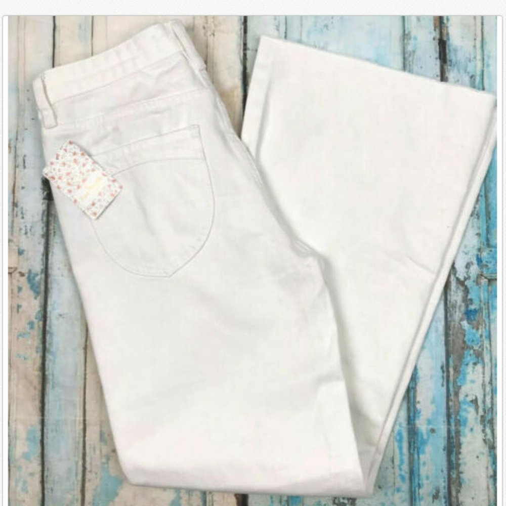Free People White High Rise Ankle Jeans Sz 28